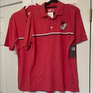 UGA Fans: men’s red polo shirts ready for summer sports or football tailgates!